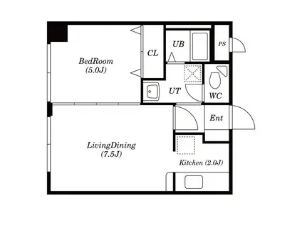 セシアスブルー(1LDK/1階)の間取り写真