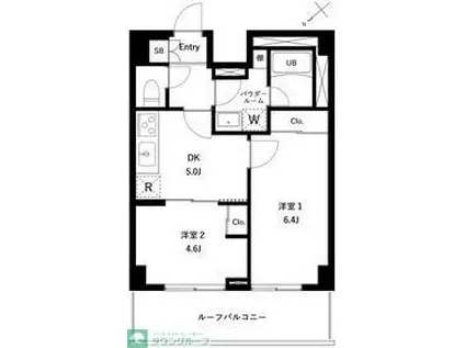 アーバンパーク蒲田南II(2DK/5階)の間取り写真