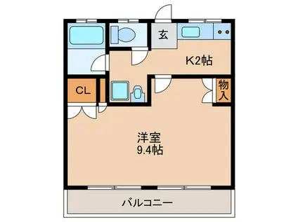 コースリーズ清水(1K/1階)の間取り写真