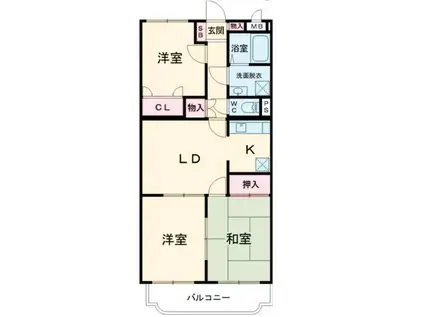 ユーミー和田山(3LDK/2階)の間取り写真