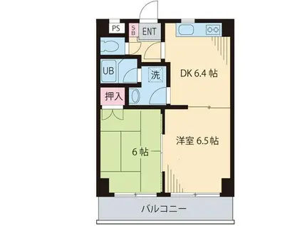 カサグランデ(2DK/2階)の間取り写真