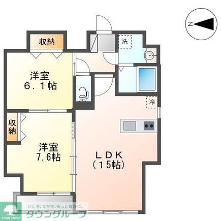 GRAND SOLEIL大須白川(2LDK/2階)の間取り写真