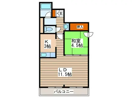 エストメゾン(1LDK/1階)の間取り写真