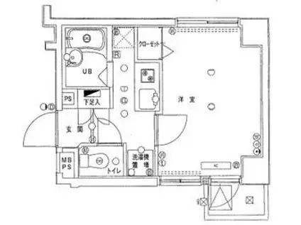 エスコート両国(1K/2階)の間取り写真