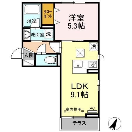 ラ・ルーチェ上田レジデンス(1LDK/3階)の間取り写真