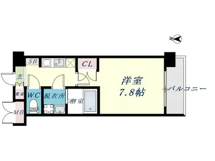 CASSIA高井田NOUTHCOURT(1K/2階)の間取り写真