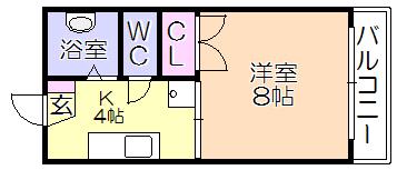 ウッディハイツ(1K/1階)の間取り写真