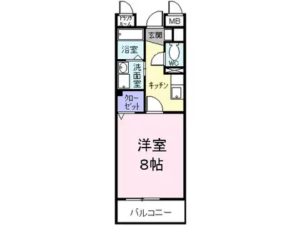 グランシャリオ(1K/2階)の間取り写真