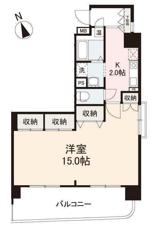 グラシエール木太町(2K/6階)の間取り写真