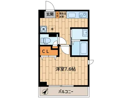 レガーロ武蔵中原(1K/1階)の間取り写真