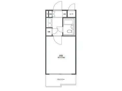 ライオンズマンション金沢八景(1K/1階)の間取り写真