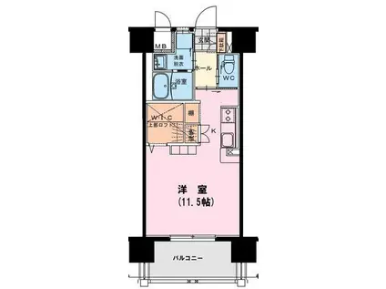 リオ グランデ(ワンルーム/10階)の間取り写真