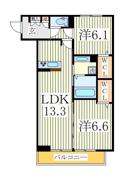 アルフォーレ(2LDK/3階)の間取り写真