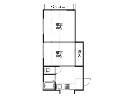 ハイツ白倉(2K/2階)の間取り写真