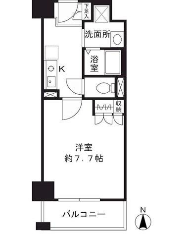 シャンピアコート茨木(1K/7階)の間取り写真