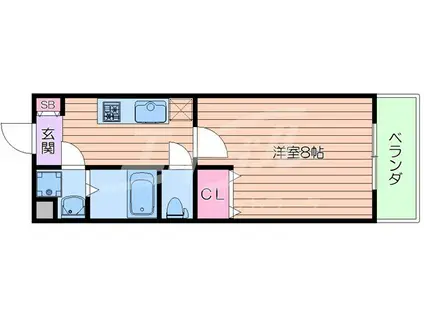 コンセルト片山(1K/3階)の間取り写真
