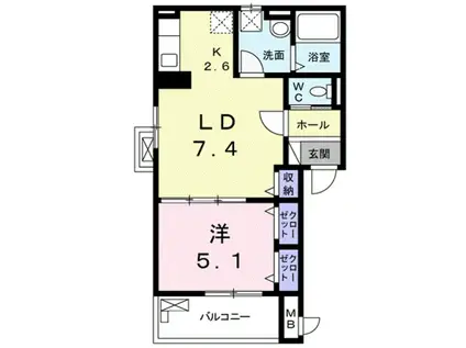 アルカンシエル(1LDK/3階)の間取り写真