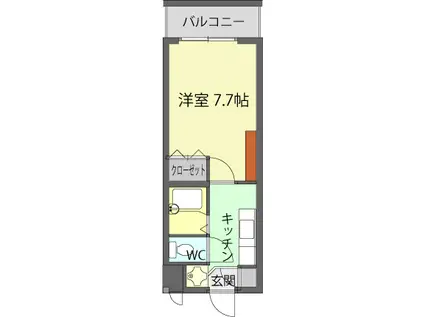 グランヴェールハイム(1K/1階)の間取り写真