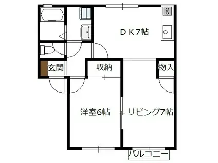 カンパーニュTN(1LDK/1階)の間取り写真