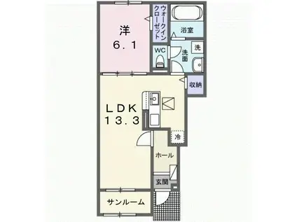 けやきレジデンスα(1LDK/1階)の間取り写真