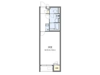 クレイノスリジエ(1K/2階)の間取り写真