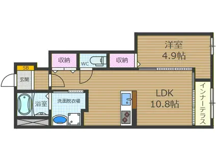 LUMIERE(1LDK/1階)の間取り写真