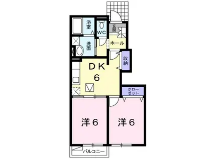 モンテノーヴェ(2DK/1階)の間取り写真