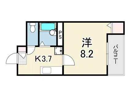 コンフォート宮本町(1K/2階)の間取り写真