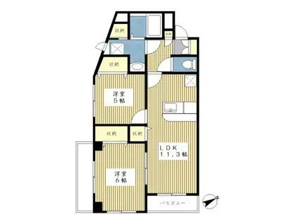 八百倉ファーム(2LDK/2階)の間取り写真