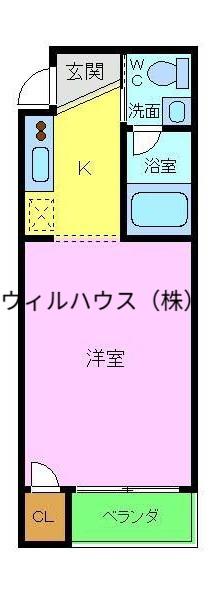 第六セイワコート 1(1K/1階)の間取り写真