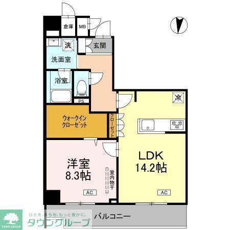 ロイジェント潮見(1LDK/7階)の間取り写真