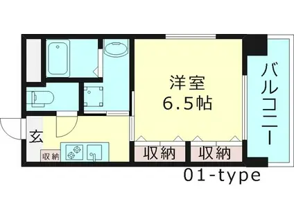 チェリーヒルズ(1K/6階)の間取り写真