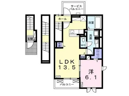 地下鉄名港線 日比野駅(名古屋市営) 徒歩8分 3階建 築7年(1LDK/3階)の間取り写真