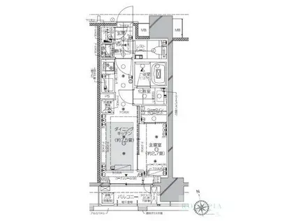 ピアース渋谷(1DK/7階)の間取り写真