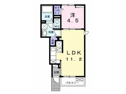 メイプルコートII(2DK/1階)の間取り写真