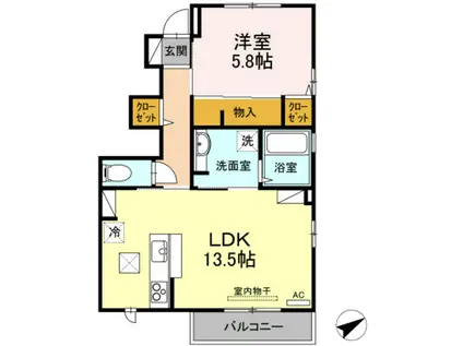 エスペランサ雅(1LDK/1階)の間取り写真