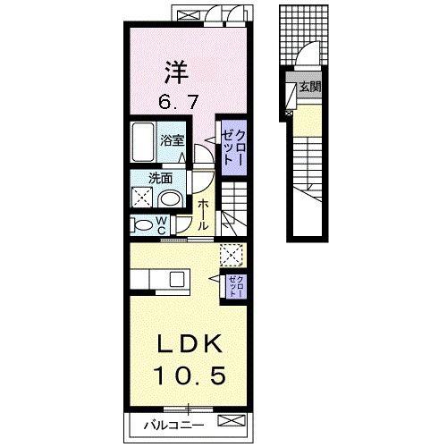 サンリット・K(1LDK/2階)の間取り写真