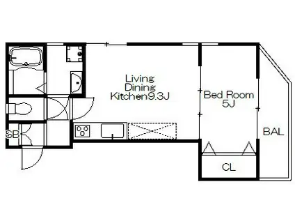TIDE.STYLE FUKAE(1LDK/3階)の間取り写真