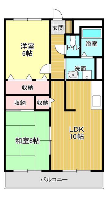サンライズ弥栄II(2LDK/2階)の間取り写真