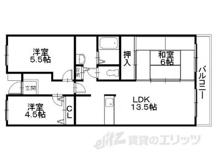 セリージェ彦根(3LDK/4階)の間取り写真