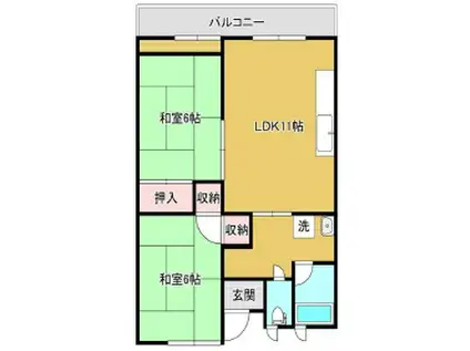 ハイツハリマ(2LDK/3階)の間取り写真