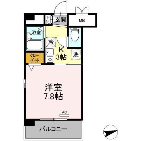 キャッスルIII(1K/2階)の間取り写真