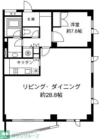 H&M南青山イースト(1LDK/2階)の間取り写真