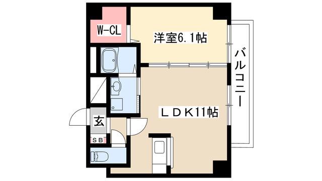 アースヒル東白壁(1LDK/5階)の間取り写真