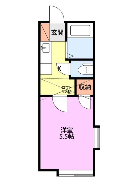 アリス南四日町(1K/1階)の間取り写真