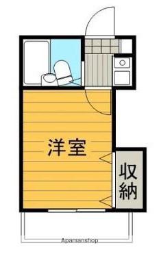 パレス海老名(1K/2階)の間取り写真