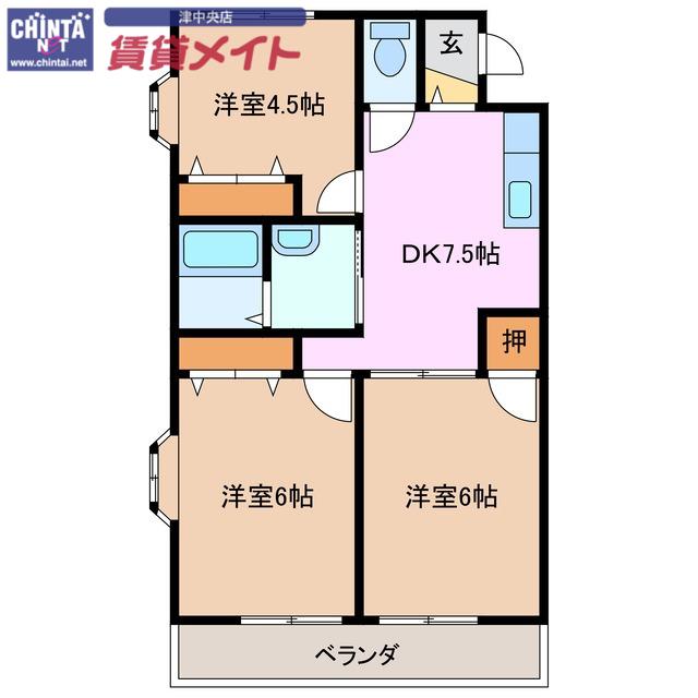 ラピス桜橋(3DK/3階)の間取り写真