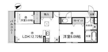 クレール林崎(2LDK/3階)の間取り写真