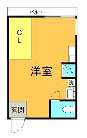 富士ハイツI(ワンルーム/3階)の間取り写真