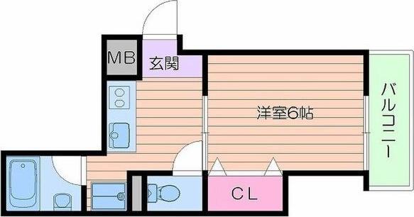 GSハイム西長堀(1K/5階)の間取り写真